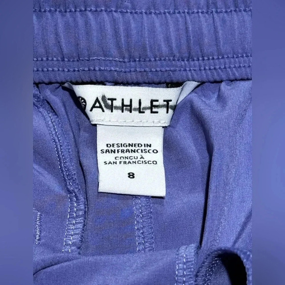 Athleta Dark Adonis Blue Purple Arrival Ankle Straight Leg Pants 8 NWOT - Picture 3 of 6